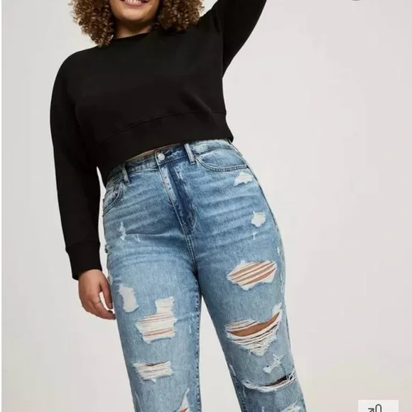 Torrid High Rise Distressed Blue Jeans- BNWT- size 24W - Picture 8 of 8